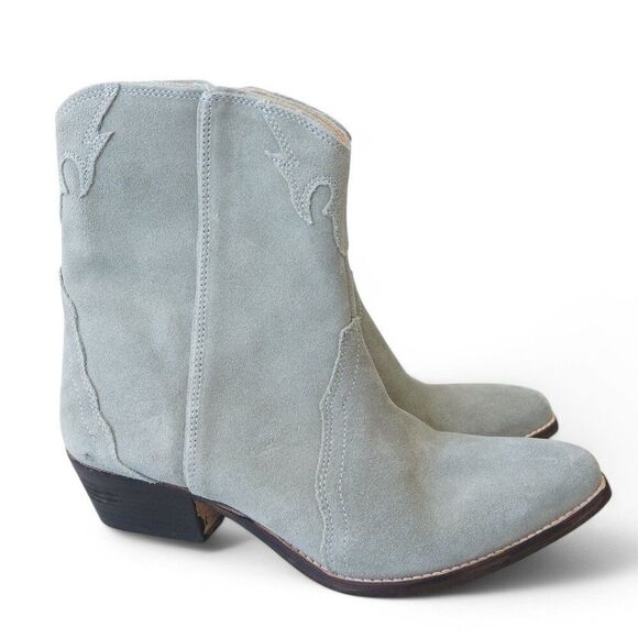 Free People New Frontier Suede Western Style Boots "Dusty Blue" Women's 9/40 - Picture 4 of 12